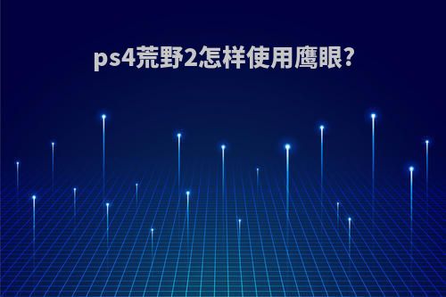 ps4荒野2怎样使用鹰眼?
