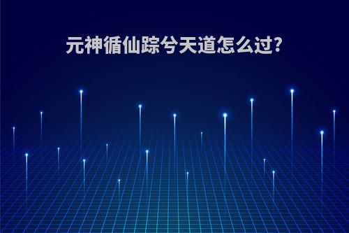 元神循仙踪兮天道怎么过?