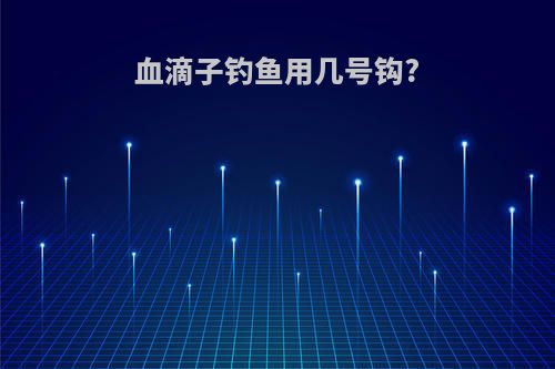 血滴子钓鱼用几号钩?