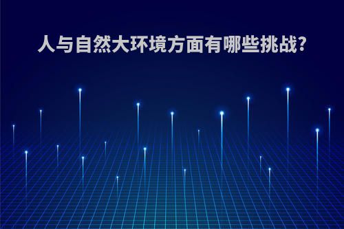 人与自然大环境方面有哪些挑战?