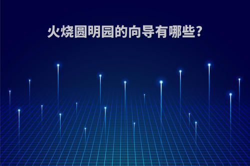 火烧圆明园的向导有哪些?