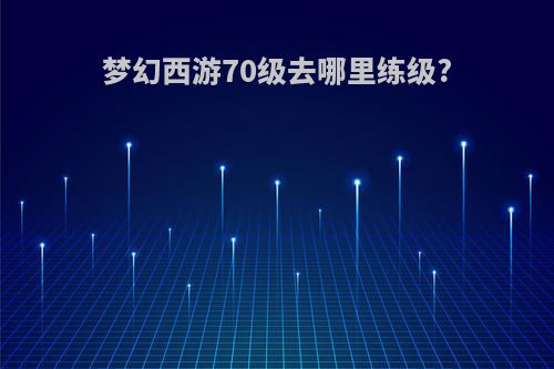 梦幻西游70级去哪里练级?