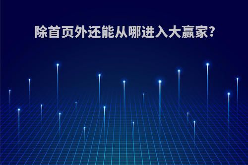 除首页外还能从哪进入大赢家?