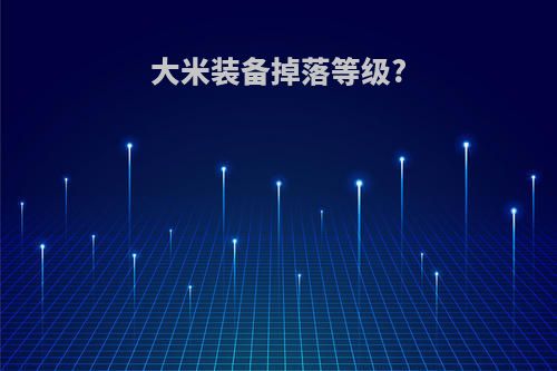 大米装备掉落等级?