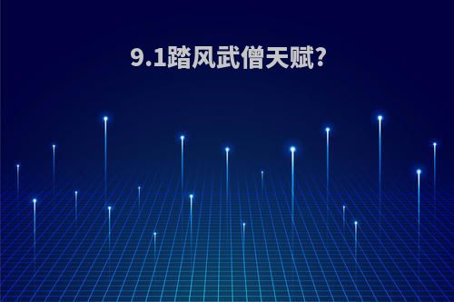 9.1踏风武僧天赋?