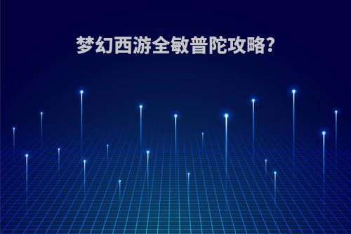 梦幻西游全敏普陀攻略?