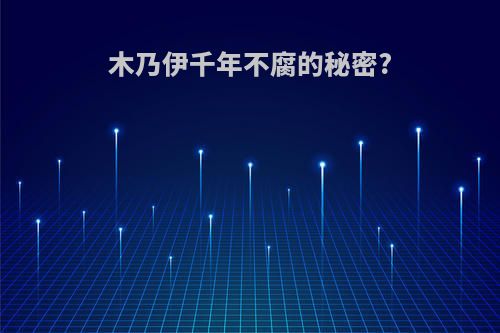 木乃伊千年不腐的秘密?