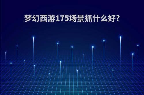 梦幻西游175场景抓什么好?