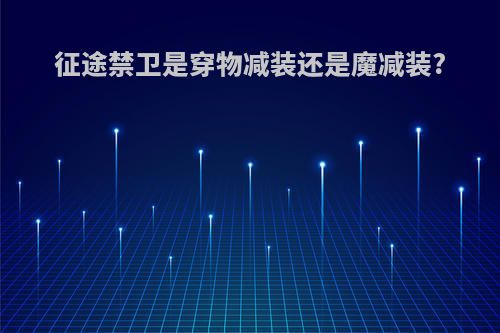 征途禁卫是穿物减装还是魔减装?