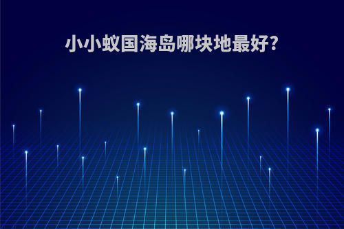 小小蚁国海岛哪块地最好?