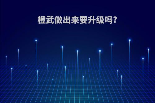 橙武做出来要升级吗?