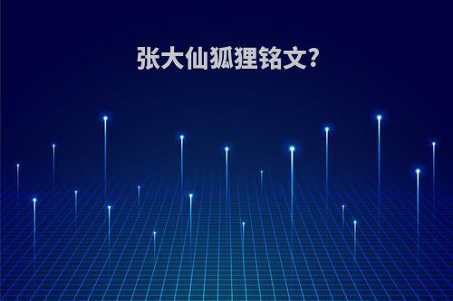张大仙狐狸铭文?