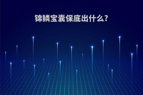 锦鳞宝囊保底出什么?