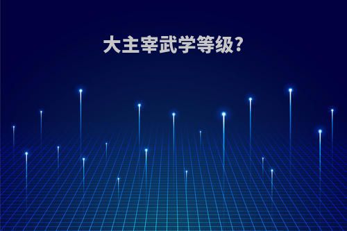 大主宰武学等级?