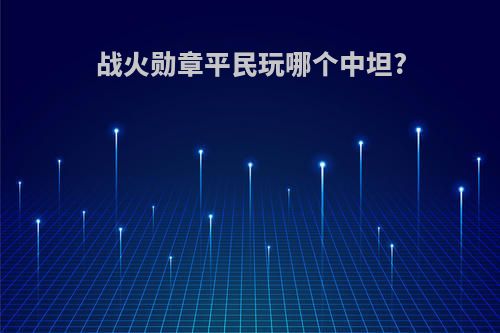 战火勋章平民玩哪个中坦?