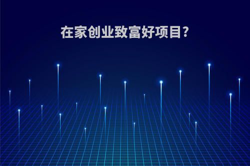 在家创业致富好项目?