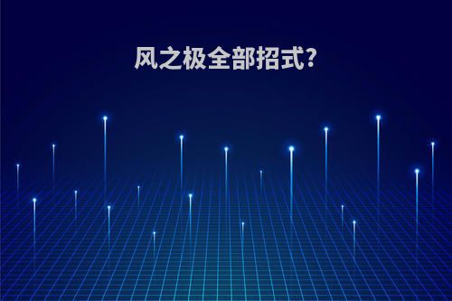风之极全部招式?
