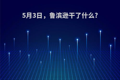 5月3日，鲁滨逊干了什么?
