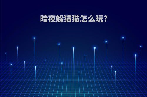 暗夜躲猫猫怎么玩?