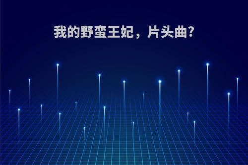 我的野蛮王妃，片头曲?
