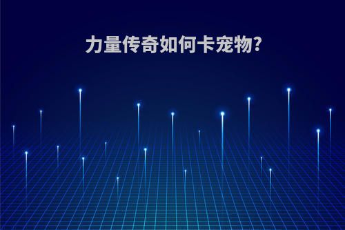 力量传奇如何卡宠物?