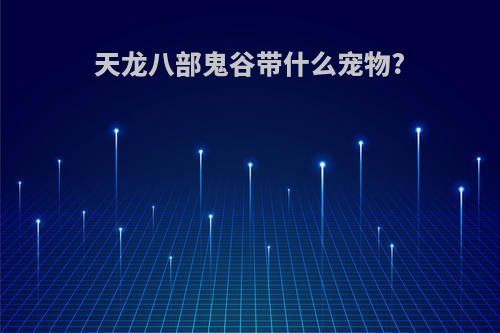 天龙八部鬼谷带什么宠物?