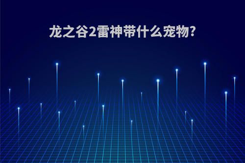 龙之谷2雷神带什么宠物?