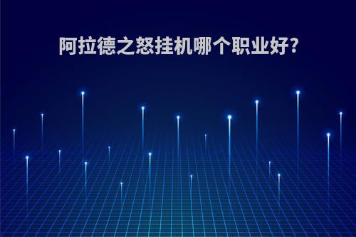 阿拉德之怒挂机哪个职业好?